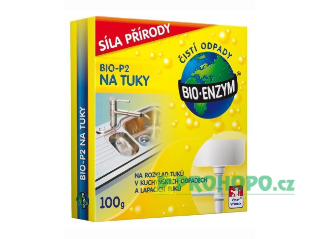 BIO-P2 na tuky 100g - biologický přípravek k rozkladu tuků v odpadech