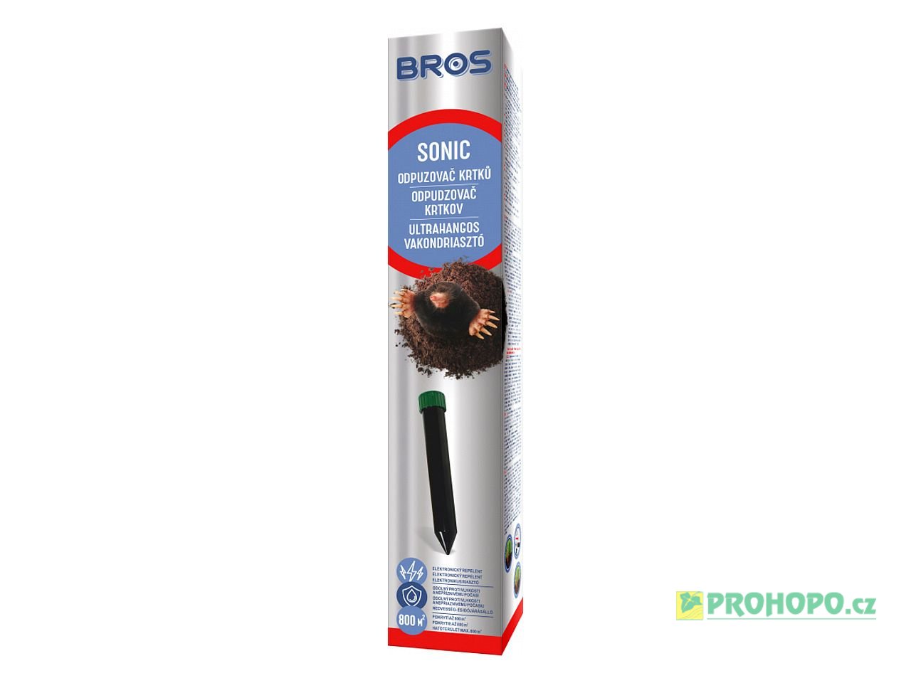 BROS Plašič krtků Sonic bateriový