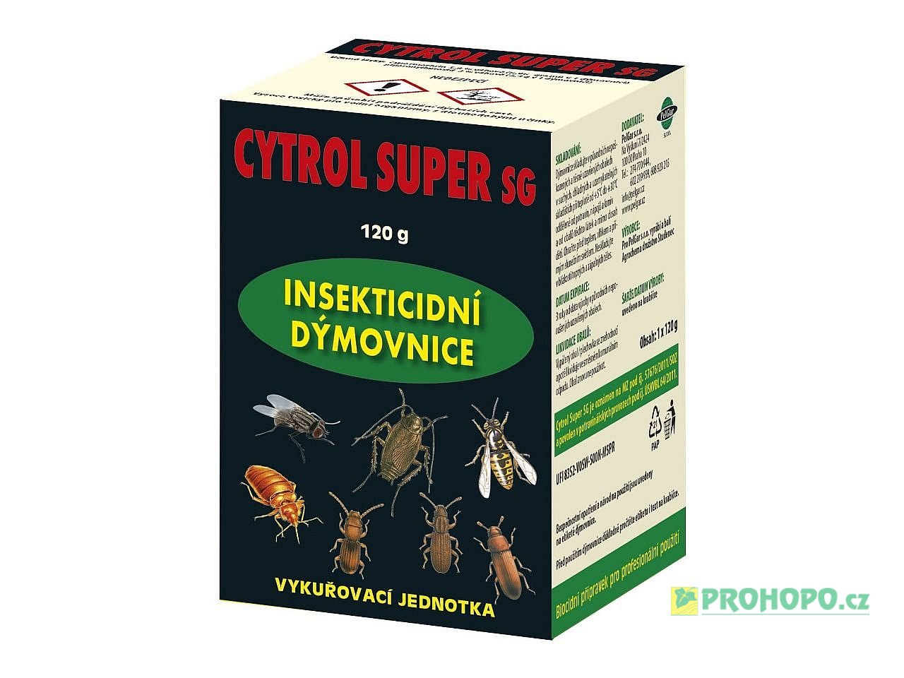 Cytrol Super SG 120g - insekticidní dýmovnice pro hubení obtížného hmyzu a skladištních škůdců