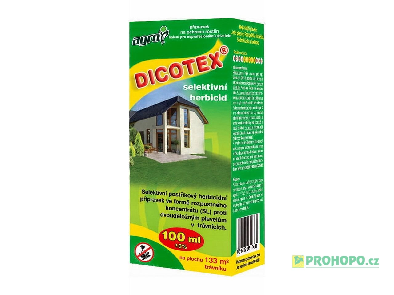 Dicotex 100ml - proti dvouděložným plevelům v okrasných, sportovních a účelových trávnících