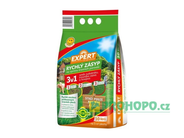 FORESTINA Expert Rychlý zásyp 3v1 10l - pro rychlé zacelení poškozených travních ploch