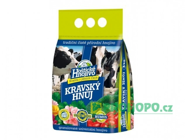 FORESTINA Hoštické Hnojivo Kravský hnůj  3kg - obohacuje půdu o humus