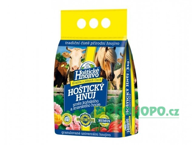 FORESTINA Hoštický hnůj 3kg - směs koňského a kravského hnoje obohacující půdu o humus