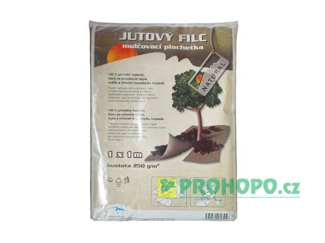 Jutový zahradní filc 1x1m - mulčovací plachetka