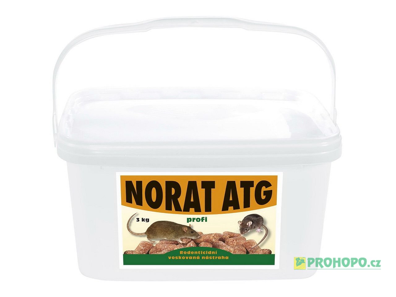 Norat ATG 3kg profi - granulovaná parafínová deratizační nástraha do vlhkého prostředí 