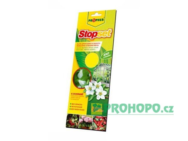 PROPHER Stopset - žluté lepové desky 5ks. [25x10cm] - proti škodlivému létajícímu hmyzu