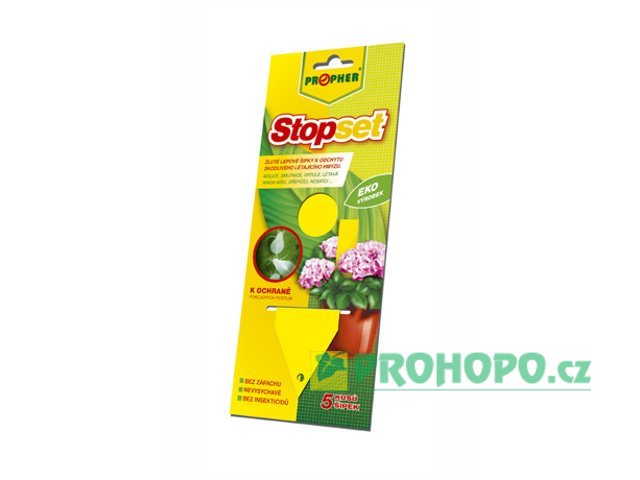 PROPHER Stopset - žluté lepové šipky 5ks. [14x5cm] - proti škodlivému létajícímu hmyzu