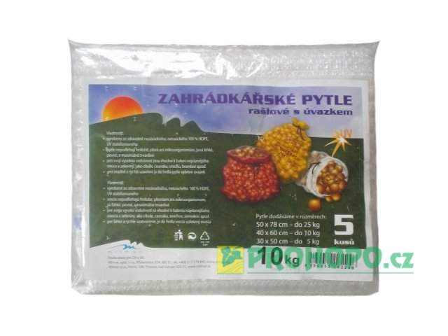 Pytel rašlový 40x60cm do 10kg s úvazkem 5ks.