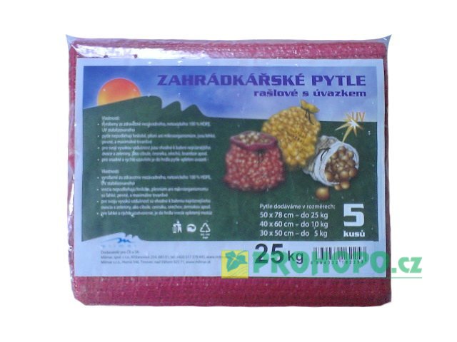 Pytel rašlový 50x78cm do 25kg s úvazkem 5ks.