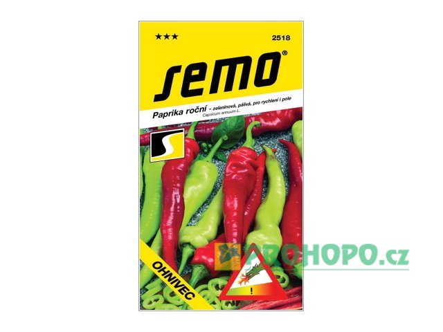 SEMO Paprika zeleninová Ohnivec pálivá k rychlení i na pole