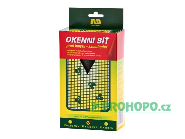 Síť okenní proti hmyzu 150x130cm samolepící černá - účinná ochrana před komáry a mouchami