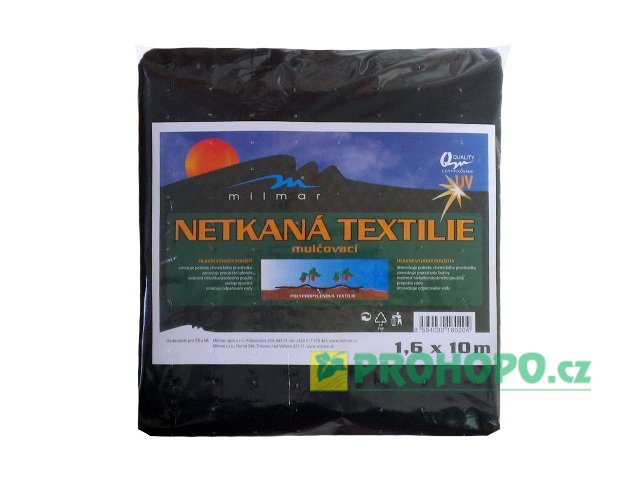 Textilie netkaná černá 1,6x10m (45g/m2)