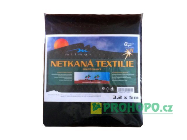 Textilie netkaná černá 3,2x5m (45g/m2)