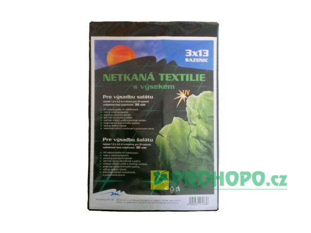 Textilie netkaná černá s výsekem 1,6x4,2m (45g/m2) pro výsadbu salátu